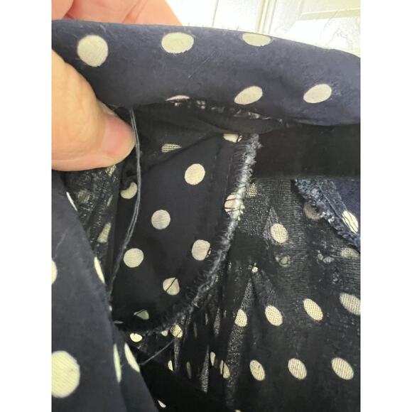 Greg Adams Woman Cowl Neck Long Sleeve Drop Waist 80s Blue Polka Dot Dress 18/XL - Picture 4 of 6